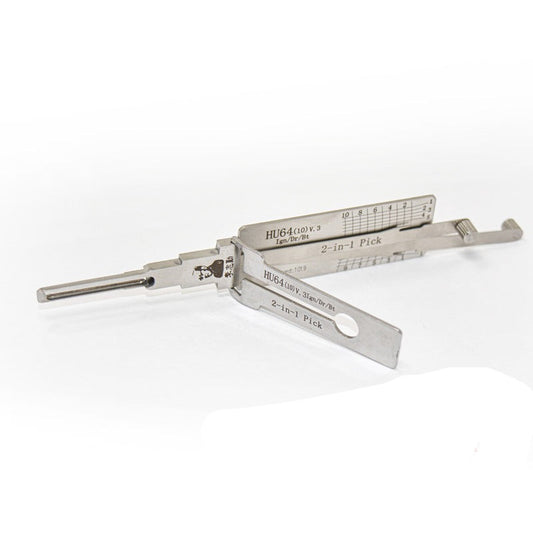 Original Lishi 2-in-1 Pick Decoder Tool HU64+V2 Mercedes HU64 TWIN LIFTERS Ignition Type