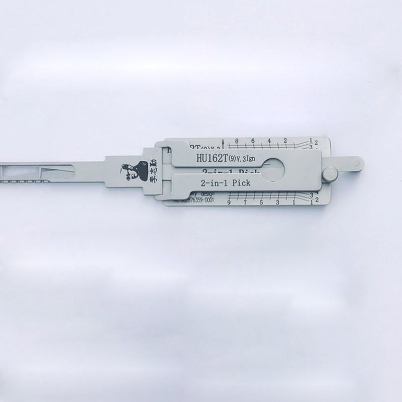 Original Lishi HU162T(9) V.3Ign (9 Cut) - Start Ignition 2in1 Lock Pick Decoder for VW, Audi, Ford, Seat, Porsche, Skoda