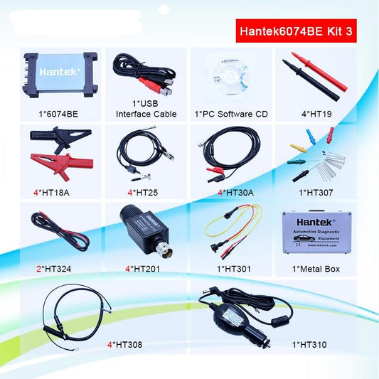 (Package III) Hantek 6074BE USB Automotive Diagnostic Oscilloscope 70MHz 4 Channel over 80 types of measurement function