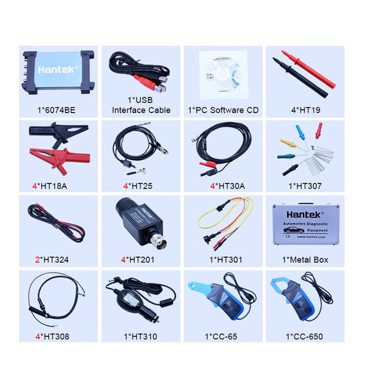 (Package IV) Hantek 6074BE USB Automotive Diagnostic Oscilloscope 70MHz 4 Channel over  80 types of measurement function