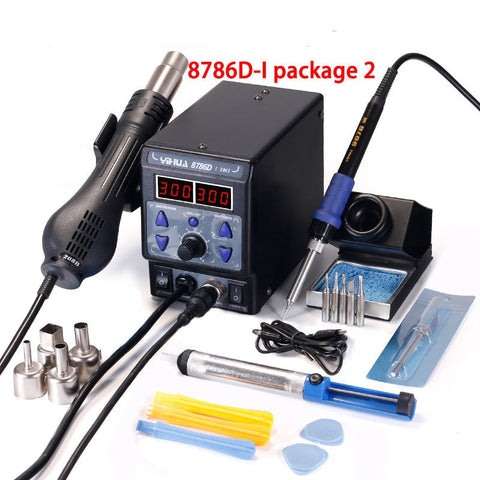 YIHUA 8786D Digital Soldering iron Hot Air Solder Rework Station Electronic Repair BGA Hot Gun Soldering Station