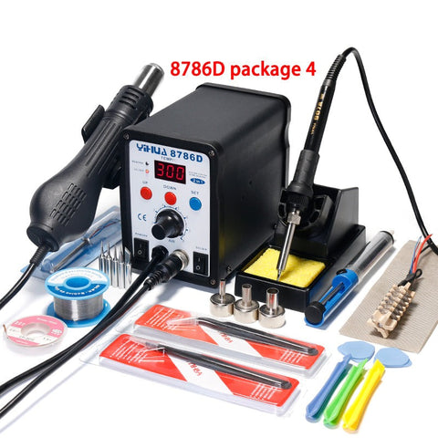 YIHUA 8786D Digital Soldering iron Hot Air Solder Rework Station Electronic Repair BGA Hot Gun Soldering Station